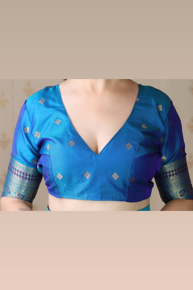 Violet Woven Banarasi Saree