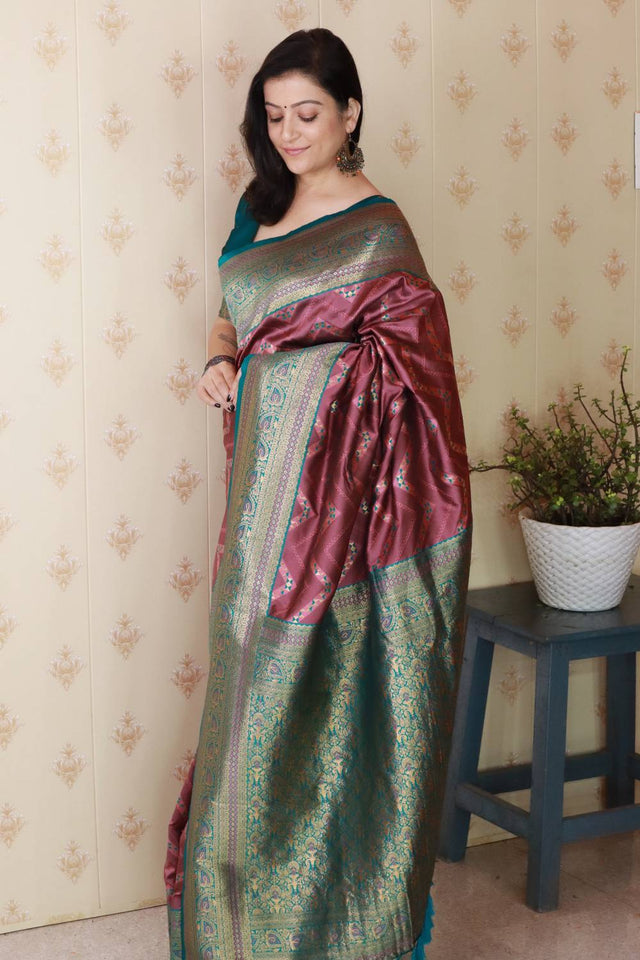 Orange Woven Banarasi Saree