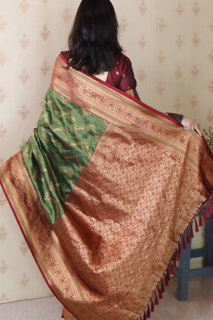 Green Woven Banarasi Saree