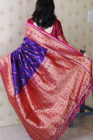 Violet Woven Banarasi Saree