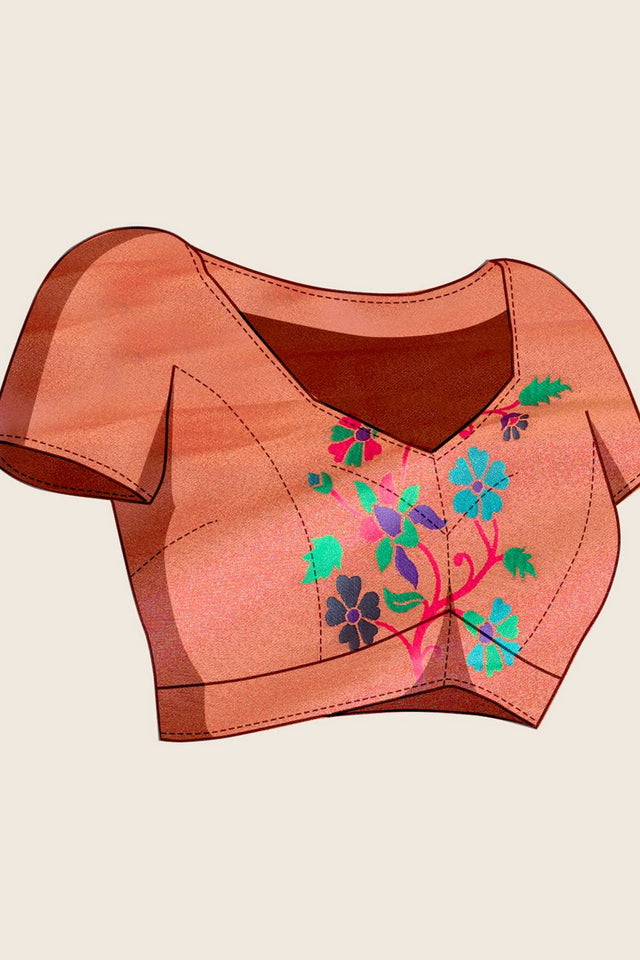 Pink Woven Silk Saree