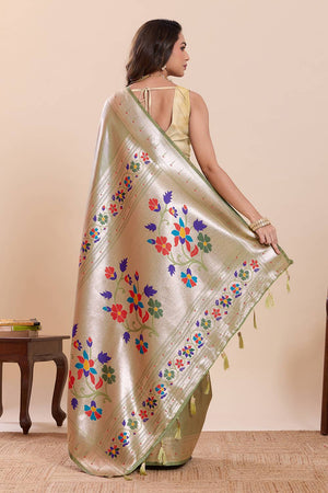 Green Woven Silk Saree