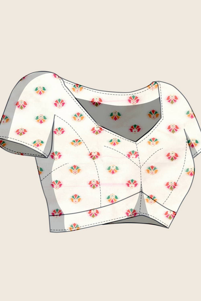 Off White Woven Silk Saree