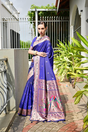 Blue Woven Banarasi Saree