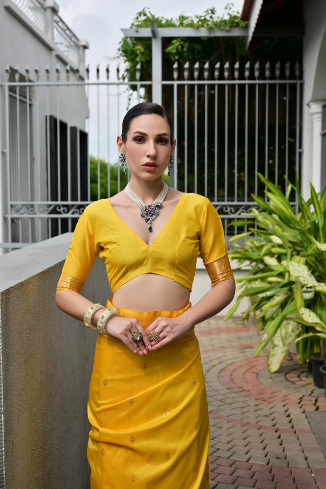 Yellow Woven Banarasi Saree