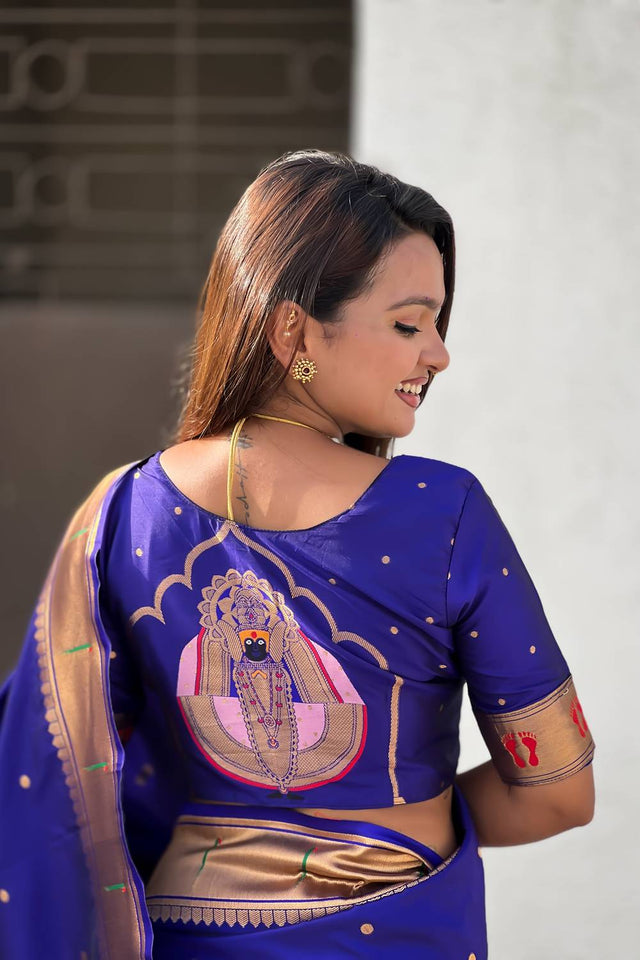 Violet Paithani Woven Silk Saree