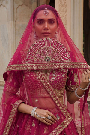 Pink Sequin with Embroidered Silk Lehenga