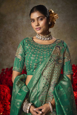 Green Woven Silk Saree