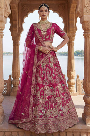 Pink Silk Sequin with Embroidered Lehenga