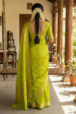 Green Woven Silk Saree (ACA5290)