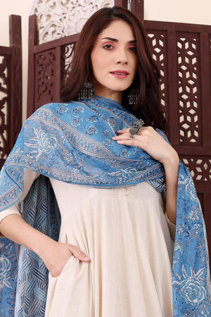 Off White Solid Chanderi Anarkali Suits (ACA5328)