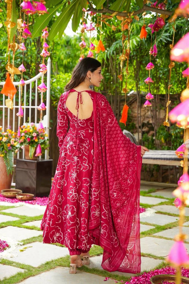 Pink Floral Printed Rayon Sharara Suits (ACA5486)