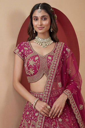 Pink Sequin with Embroidered Silk Lehenga (ACA5513)