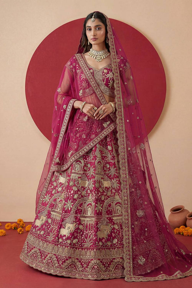 Pink Sequin with Embroidered Silk Lehenga (ACA5513)