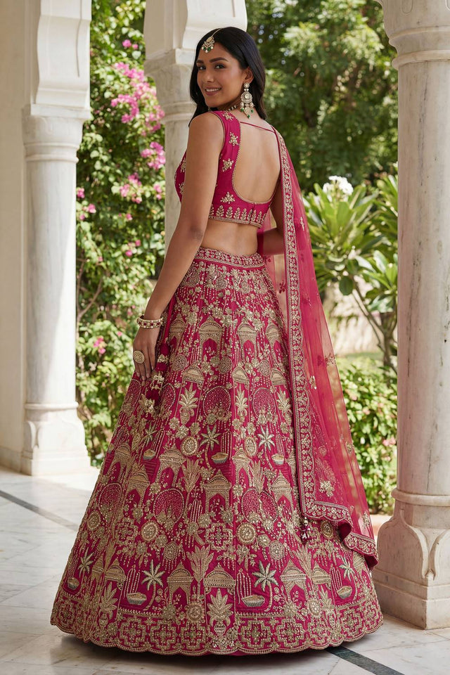 Pink Sequin with Embroidered Silk Lehenga (ACA5517)
