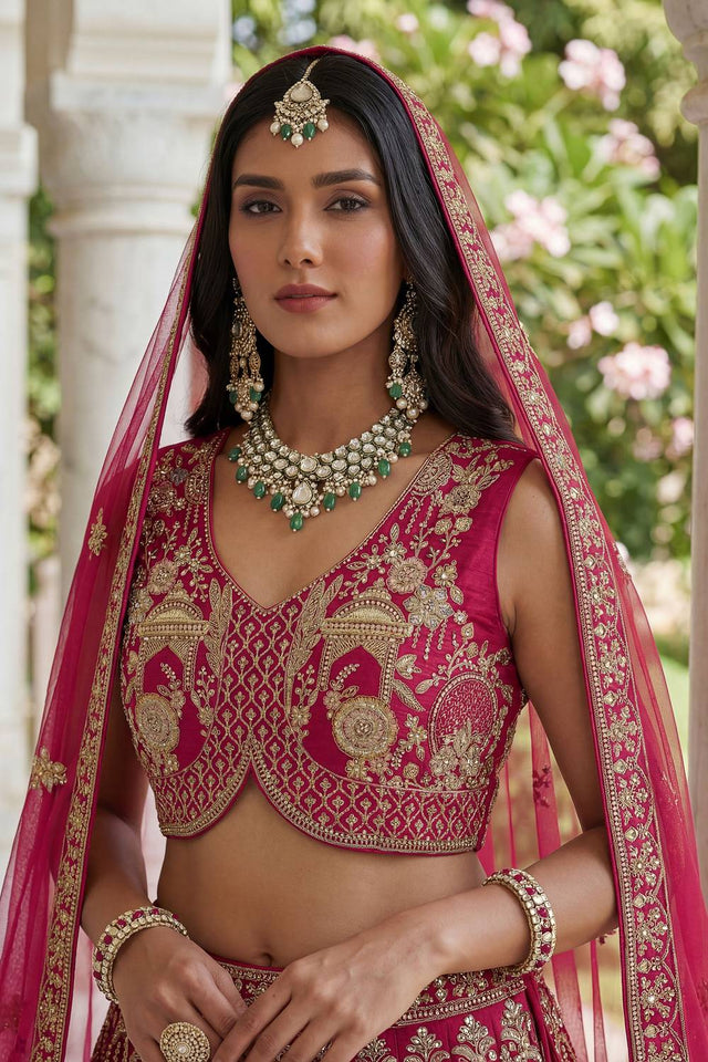 Pink Sequin with Embroidered Silk Lehenga (ACA5517)