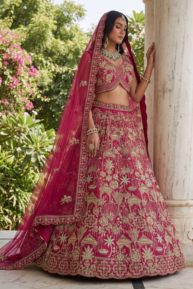 Pink Sequin with Embroidered Silk Lehenga (ACA5517)