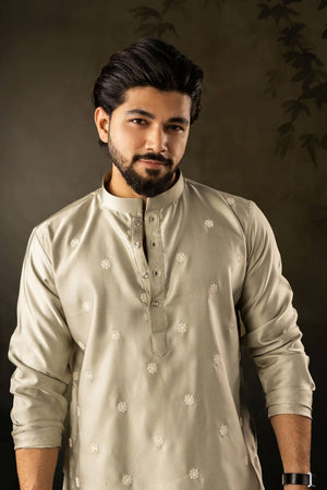 Mens Green Embroidered Rayon Kurta Set (ACA5589)