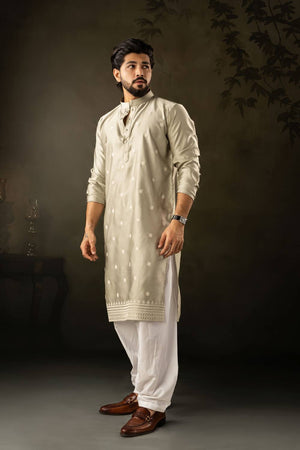 Mens Green Embroidered Rayon Kurta Set (ACA5589)