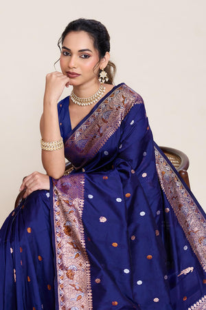 Blue Woven Silk Saree (ACA5756)