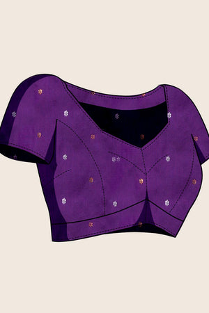 Violet Woven Silk Saree (ACA5760)