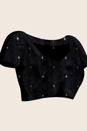 Black Woven Silk Saree (ACA5761)
