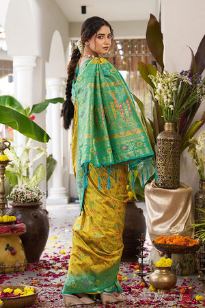 Mustard Woven Silk Saree (ACA5763)
