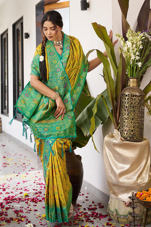 Mustard Woven Silk Saree (ACA5763)