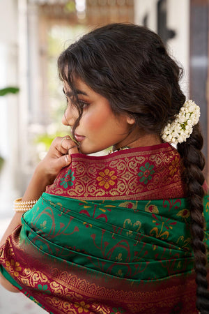 Green Woven Silk Saree (ACA5767)