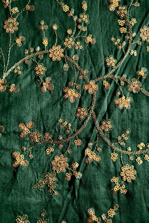 Sea Green Floral Printed Satin Lehenga (ACA5769)