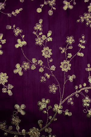Violet Floral Printed Satin Lehenga (ACA5776)