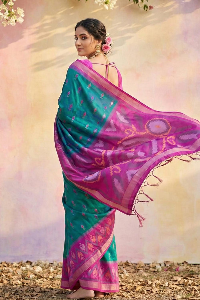 Blue Woven Silk Saree (ACA5830)