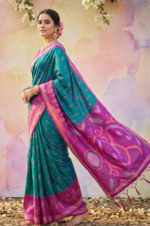 Blue Woven Silk Saree (ACA5830)