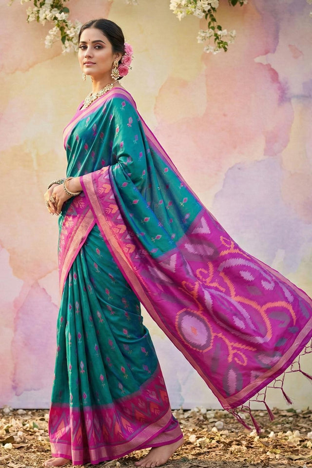 Blue Woven Silk Saree (ACA5830)
