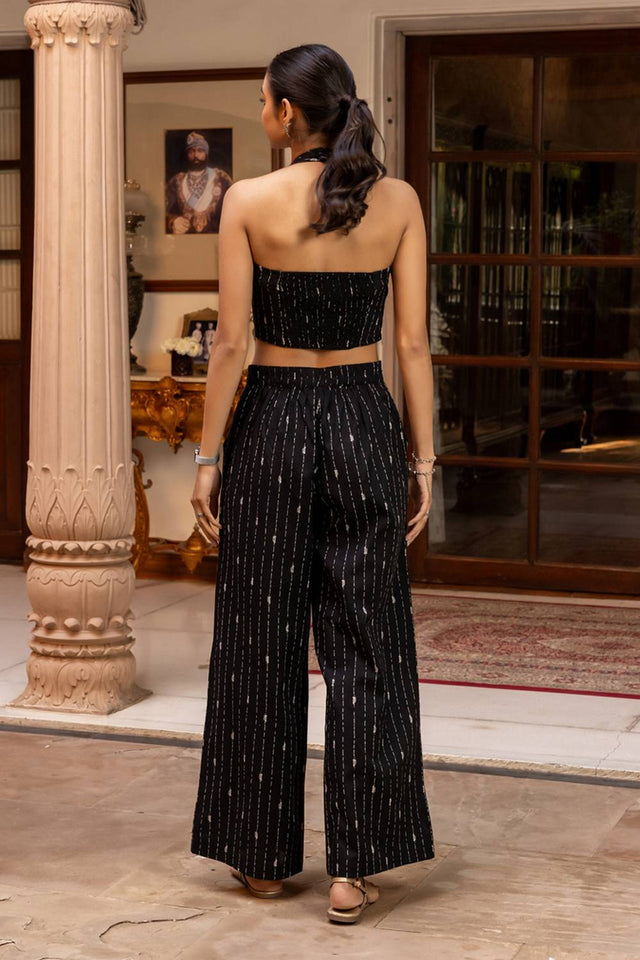 Black Printed Cotton Co-Ord Set (ACA6016)