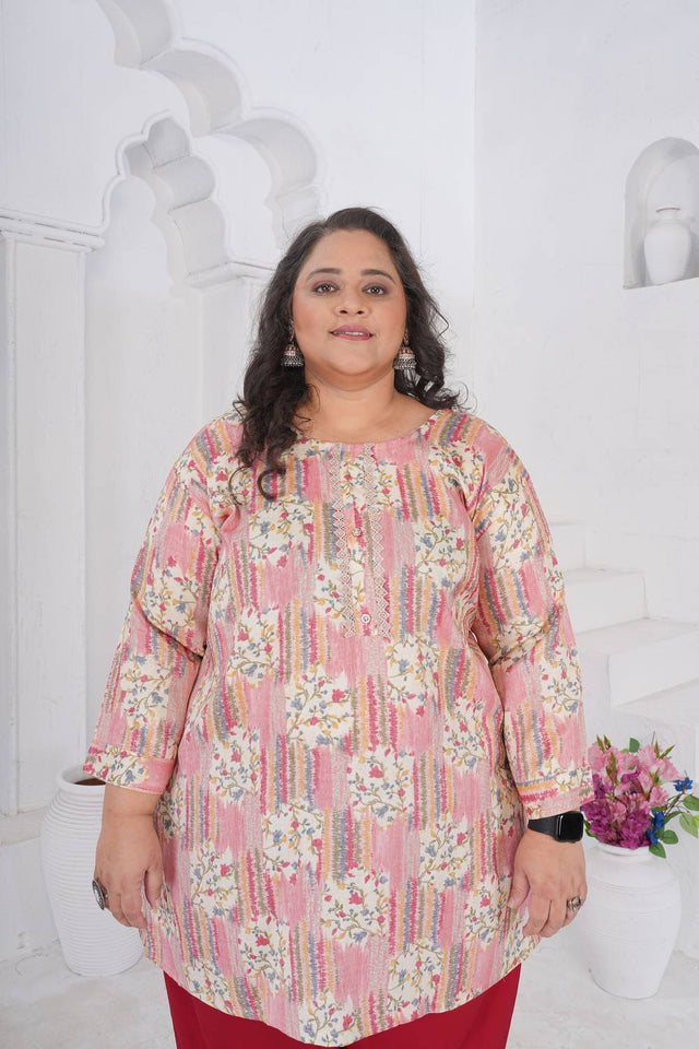 Multy Printed Rayon Short Kurtis (ACA6254)