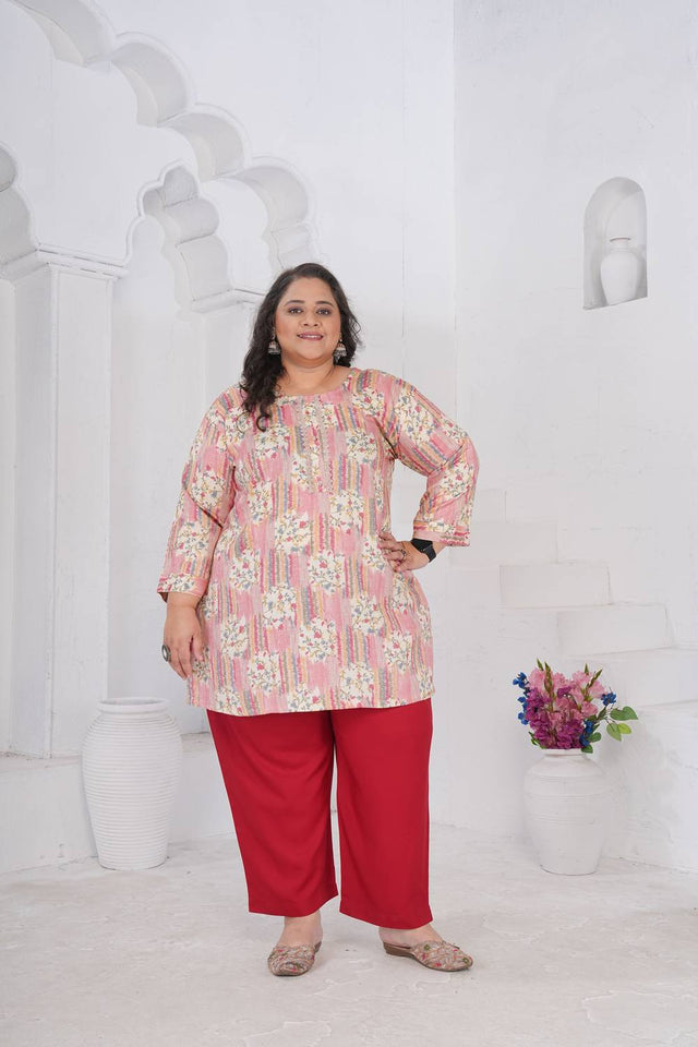 Multy Printed Rayon Short Kurtis (ACA6254)