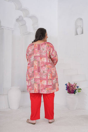 Pink Printed Rayon Short Kurtis (ACA6256)