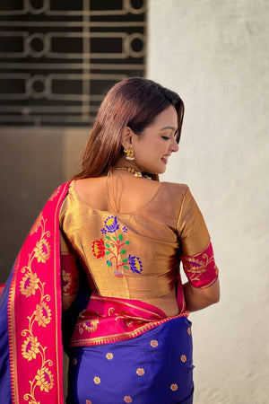 Violet Woven Soft Silk Saree (ACA6415)
