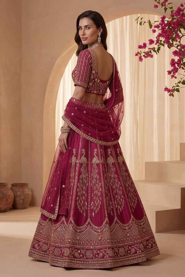 Pink Sequin with Embroidered Silk Lehenga (ACA6434)