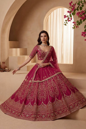 Pink Sequin with Embroidered Silk Lehenga (ACA6434)