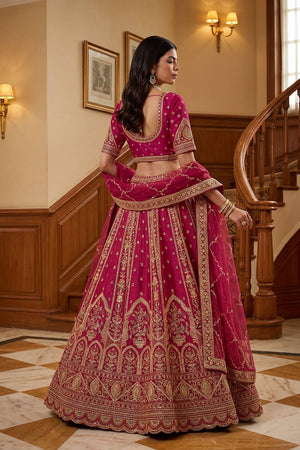 Pink Sequin with Embroidered Silk Lehenga (ACA6438)