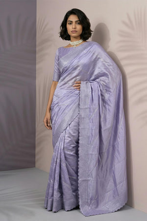 Lavender Embroidered Silk Saree (ACA6601)