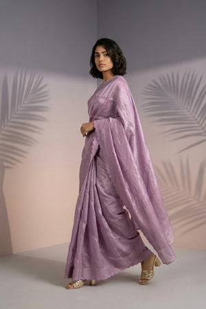Mauve Embroidered Silk Saree (ACA6602)