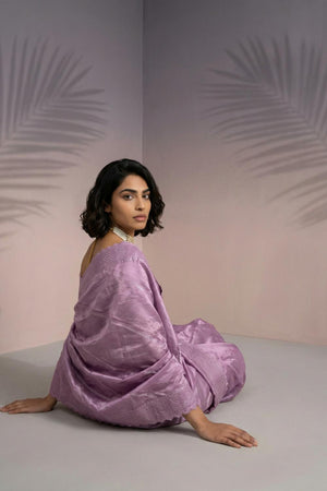 Mauve Embroidered Silk Saree (ACA6602)