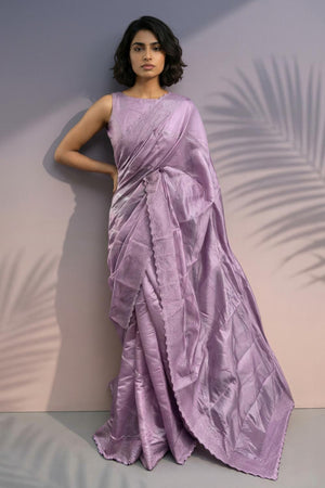 Mauve Embroidered Silk Saree (ACA6602)