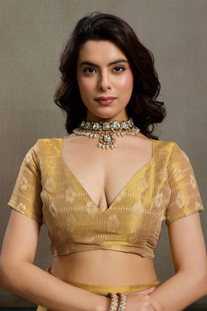 Beige Woven Tissue Saree (ACA6687)