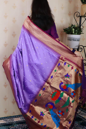 Lavender Woven Soft Silk Saree (ACA6747)