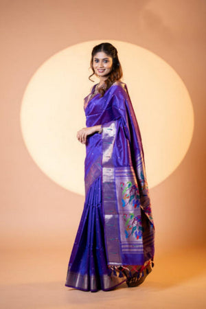 Blue Woven Silk Saree (ACA6861)