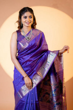 Blue Woven Silk Saree (ACA6861)
